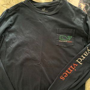 Long-sleeved Navy t-shirt- Boys Vineyard Vines